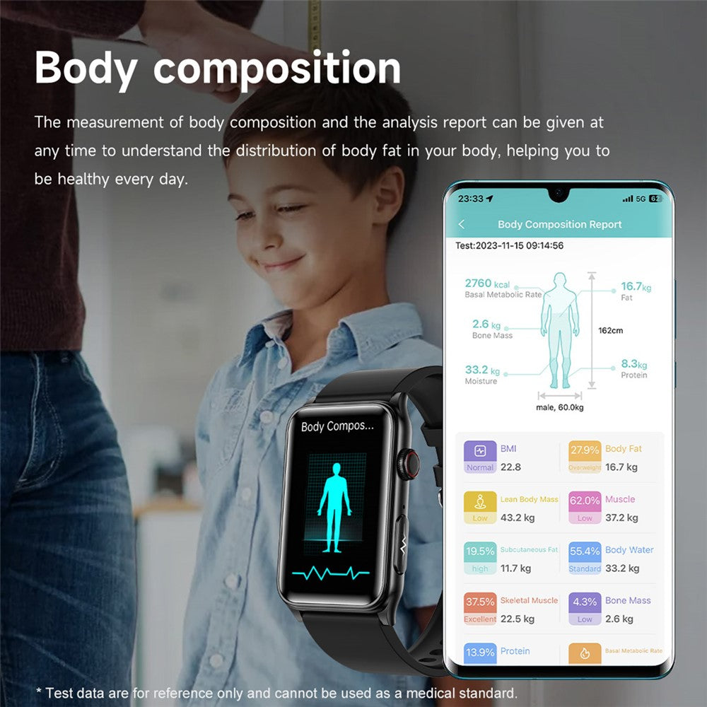 GE50 1.57 Inch Sports Wristband ECG Heart Rate Monitor Bluetooth-compatible Calling Smart Bracelet