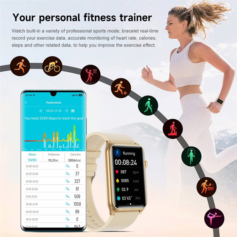 GE50 1.57 Inch Sports Wristband ECG Heart Rate Monitor Bluetooth-compatible Calling Smart Bracelet