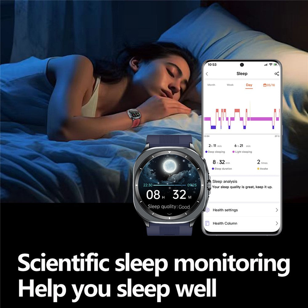 TK65 1.43 Inch ECG Blood Pressure Monitor Bluetooth-compatible Call Smart Watch Support NFC Access Control