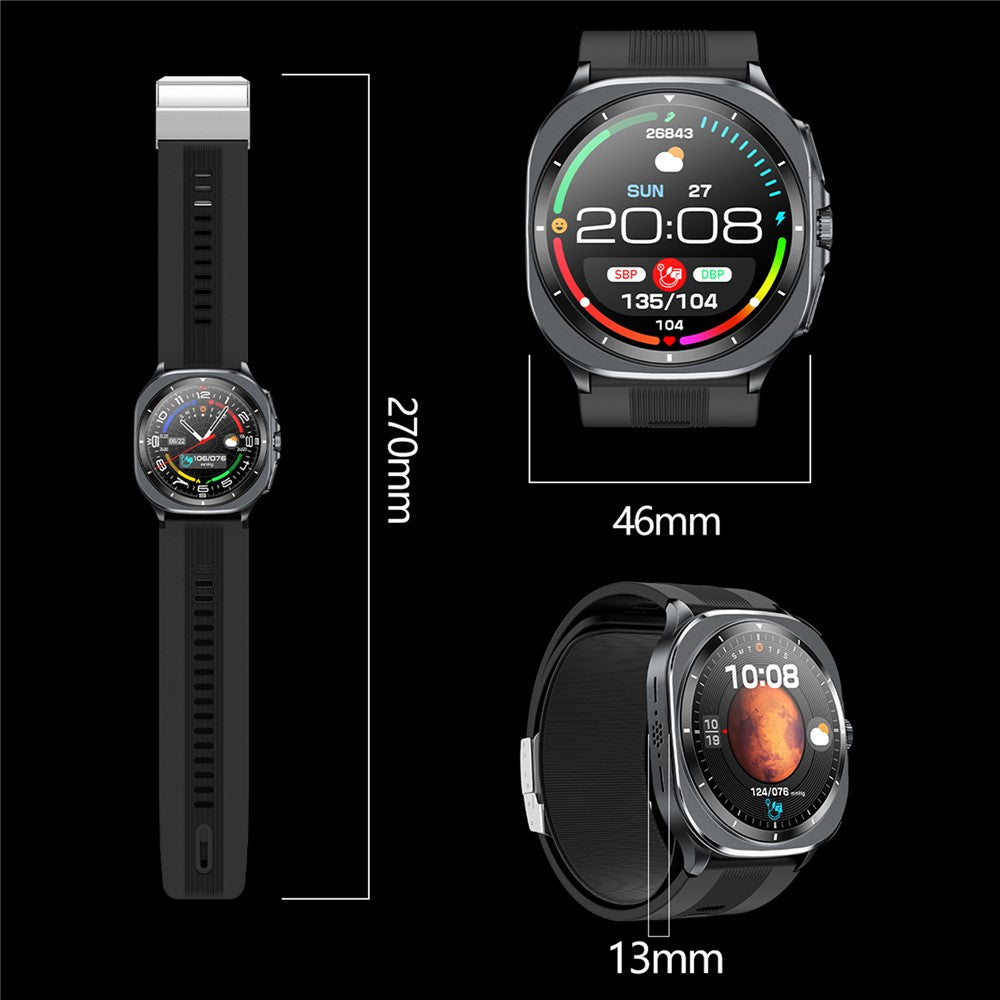 TK65 1.43 Inch ECG Blood Pressure Monitor Bluetooth-compatible Call Smart Watch Support NFC Access Control