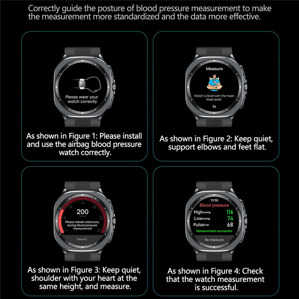 TK65 1.43 Inch ECG Blood Pressure Monitor Bluetooth-compatible Call Smart Watch Support NFC Access Control