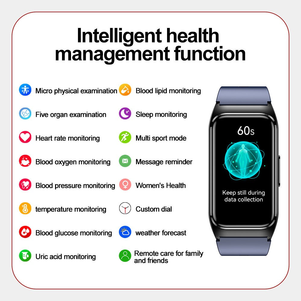 TK75 1.47 Inch Smart Bracelet Heart Rate Blood Oxygen Body Temperature Monitor Fitness Tracker