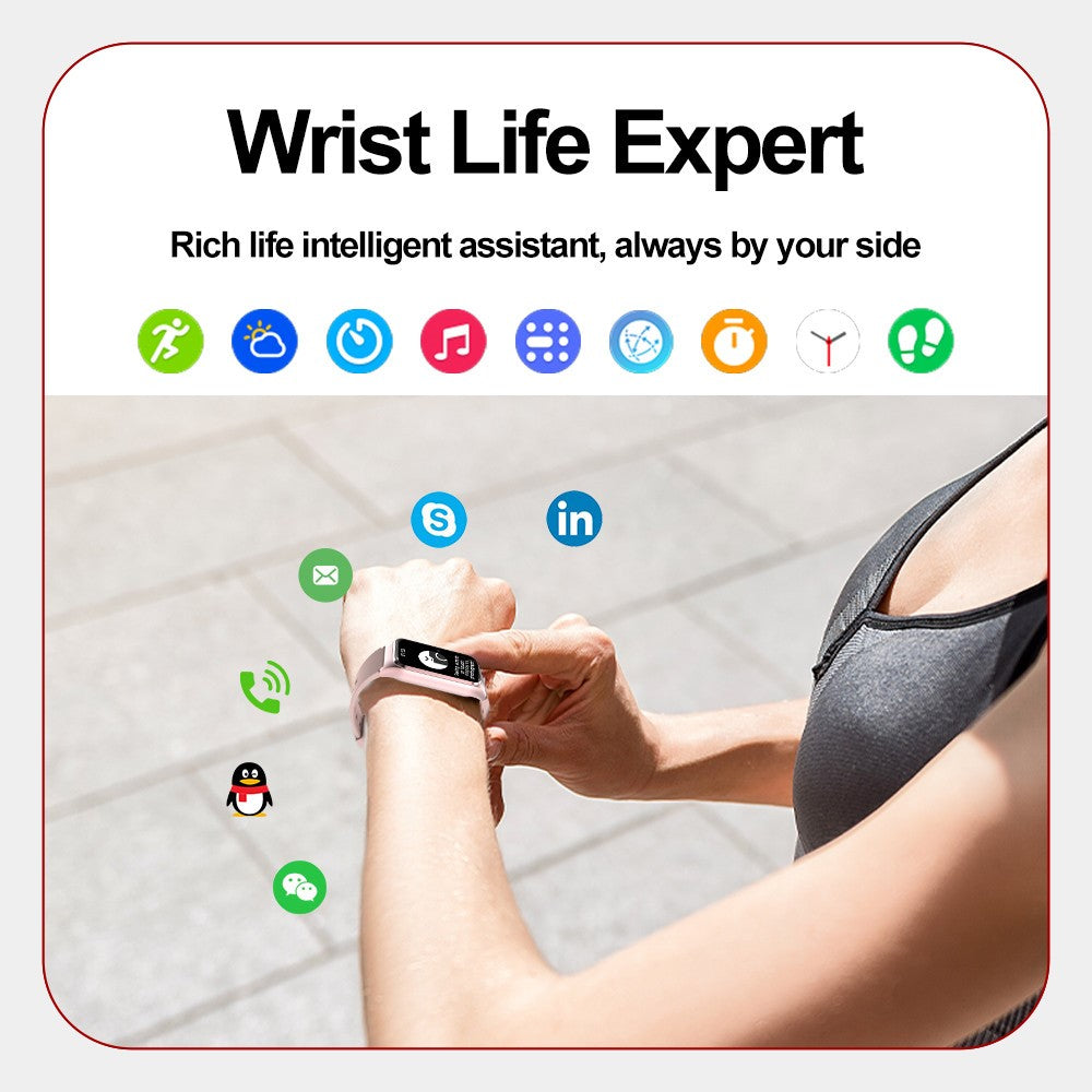 TK75 1.47 Inch Smart Bracelet Heart Rate Blood Oxygen Body Temperature Monitor Fitness Tracker