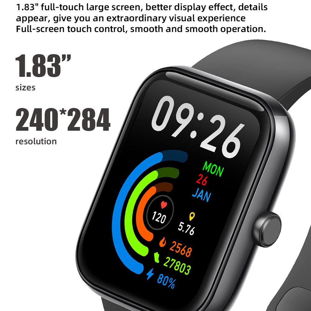 IDW25 1.83 Inch Smart Watch Bluetooth-compatible Calling Multi Sport Modes for Fitness Tracking / Health Monitoring