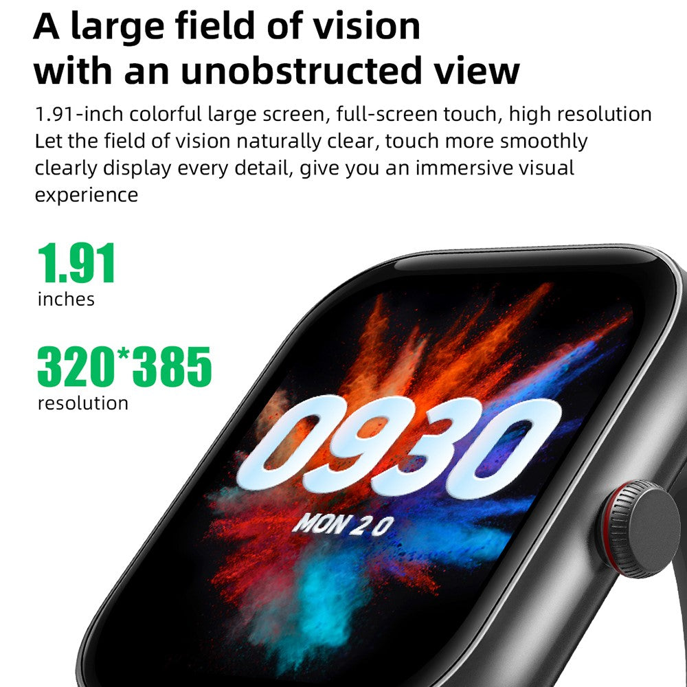 IDW20 1.91 Inch Smartwatch Bluetooth-compatible Calling Watch with Multi-Sport Modes / IP68 Waterproof / Alexa Voice Control