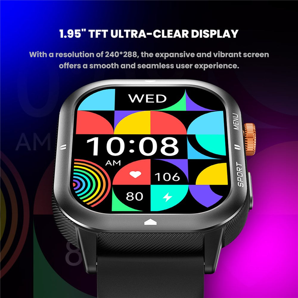 C30 Multifunction Smart Watch 1.95 Inch Large Screen 1ATM Waterproof Pedometer for Men Women Fitness Tracker