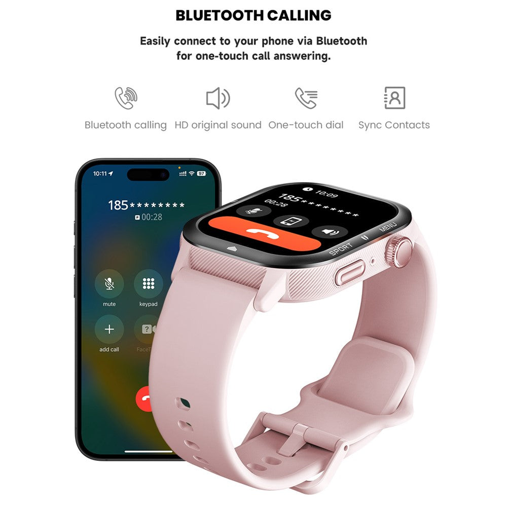 C30 Multifunction Smart Watch 1.95 Inch Large Screen 1ATM Waterproof Pedometer for Men Women Fitness Tracker
