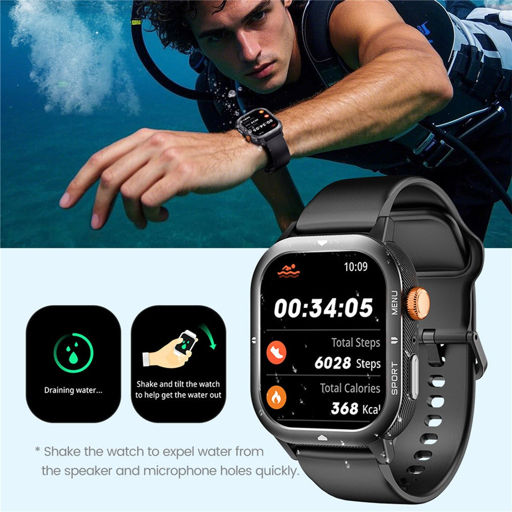 C30 Multifunction Smart Watch 1.95 Inch Large Screen 1ATM Waterproof Pedometer for Men Women Fitness Tracker