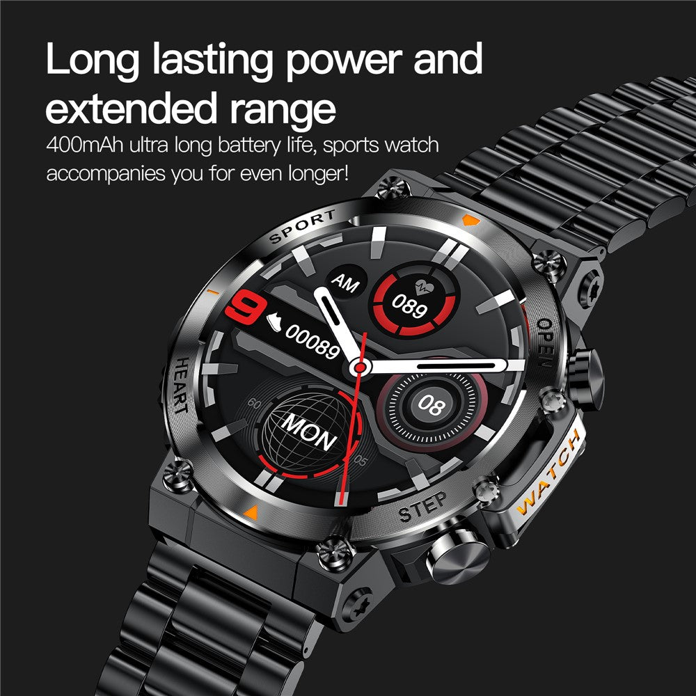 AK61 Steel Band Smart Watch Bluetooth-compatible Calling Fitness Tracker Waterproof 1.39 Inch Health Monitoring Watch