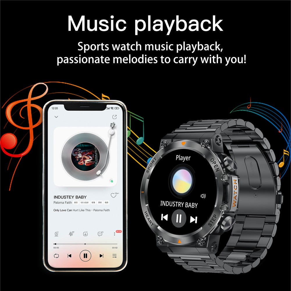 AK61 Steel Band Smart Watch Bluetooth-compatible Calling Fitness Tracker Waterproof 1.39 Inch Health Monitoring Watch