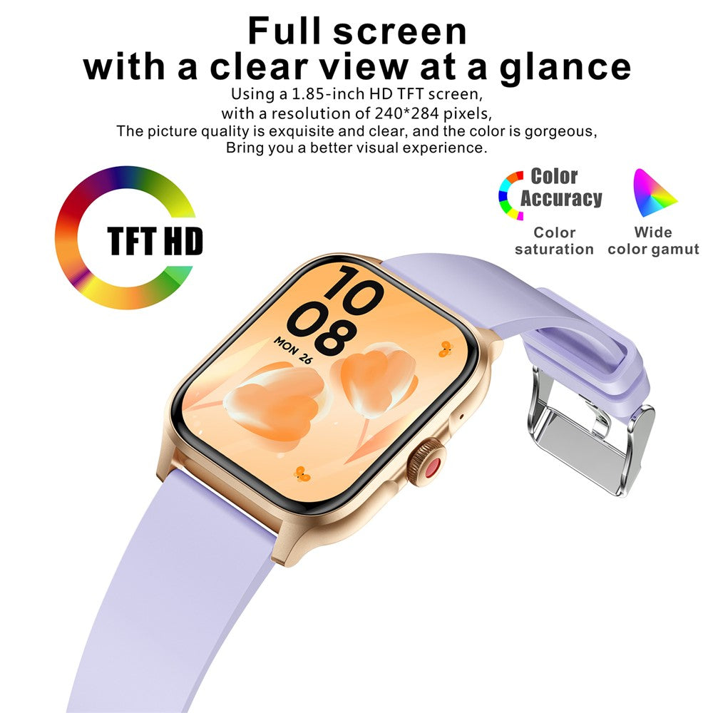 MX09 Smart Watch Bluetooth-compatible Calling Heart Rate Monitor 1.85 Inch HD Screen Fitness Tracker Watch