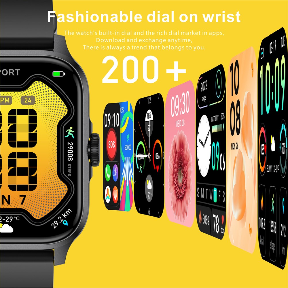 MX09 Smart Watch Bluetooth-compatible Calling Heart Rate Monitor 1.85 Inch HD Screen Fitness Tracker Watch