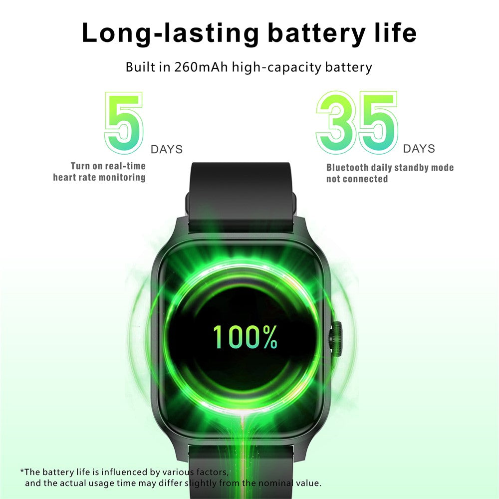 MX09 Smart Watch Bluetooth-compatible Calling Heart Rate Monitor 1.85 Inch HD Screen Fitness Tracker Watch