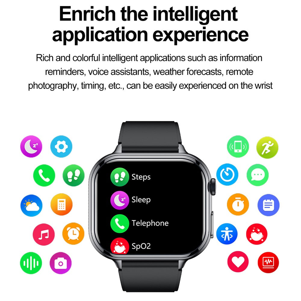TK17 Silicone Strap 1.91 Inch Smart Watch Bluetooth-compatible Call ECG Health Monitor Waterproof Sports Pedometer Watch