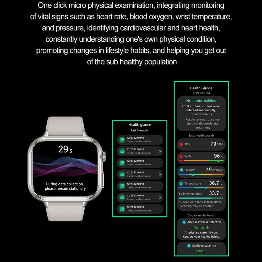 TK17 Silicone Strap 1.91 Inch Smart Watch Bluetooth-compatible Call ECG Health Monitor Waterproof Sports Pedometer Watch