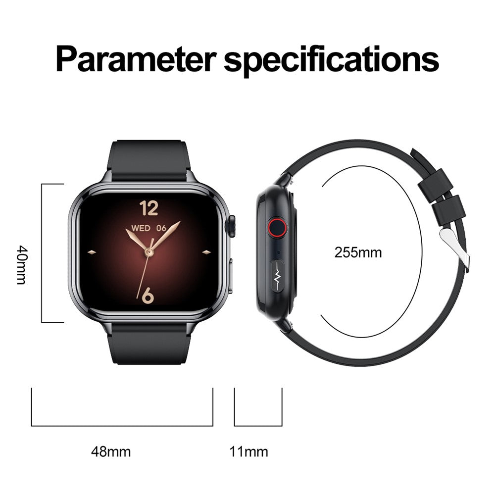 TK17 Silicone Strap 1.91 Inch Smart Watch Bluetooth-compatible Call ECG Health Monitor Waterproof Sports Pedometer Watch