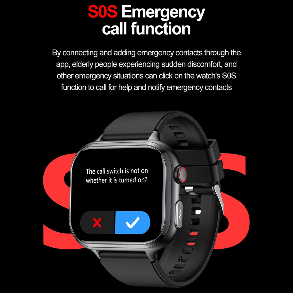 TK17 Silicone Strap 1.91 Inch Smart Watch Bluetooth-compatible Call ECG Health Monitor Waterproof Sports Pedometer Watch