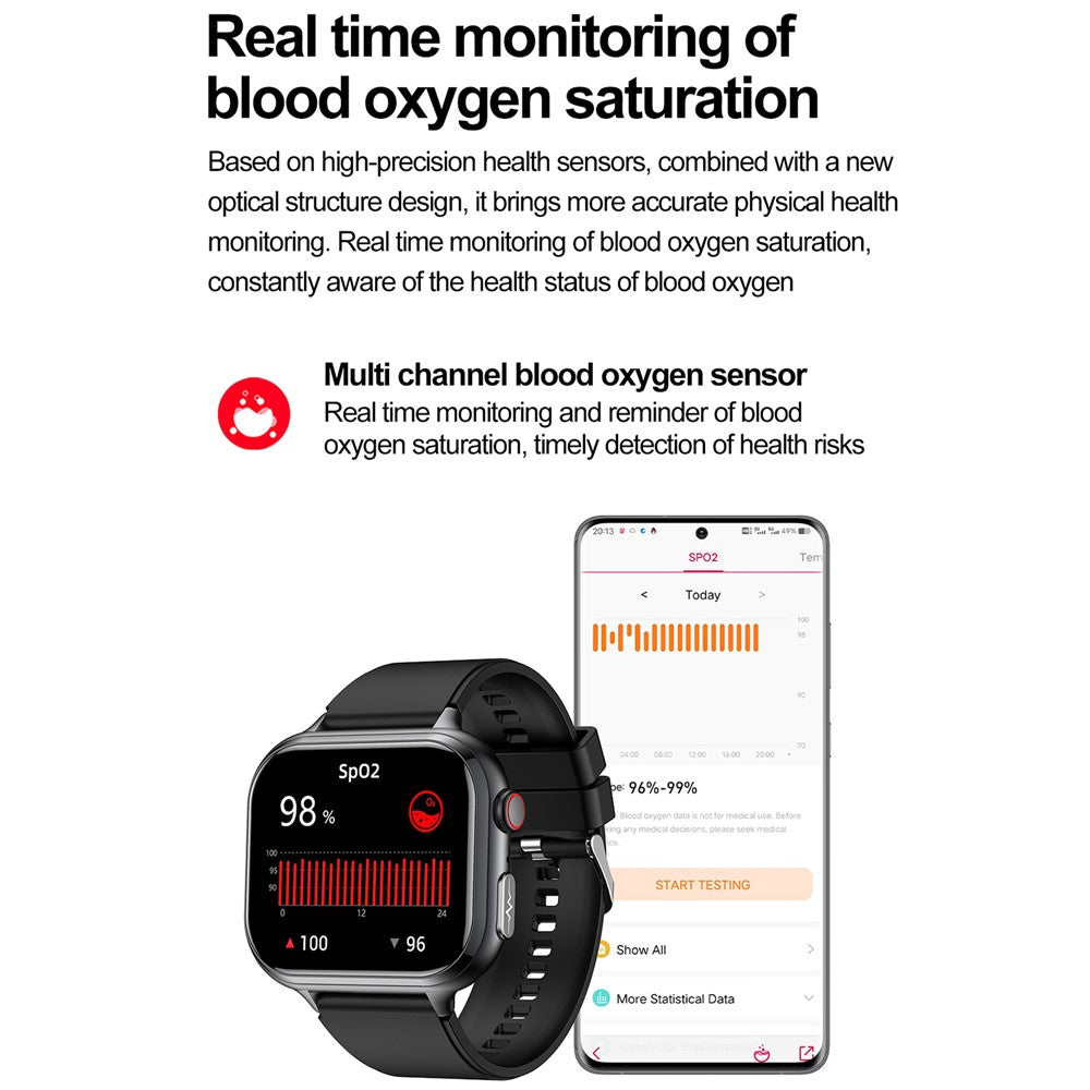 TK17 Silicone Strap 1.91 Inch Smart Watch Bluetooth-compatible Call ECG Health Monitor Waterproof Sports Pedometer Watch
