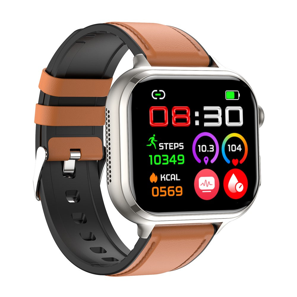 TK17 Leather Strap 1.91 Inch Smart Watch Bluetooth-compatible Call ECG Health Monitor Waterproof Sports Pedometer Watch