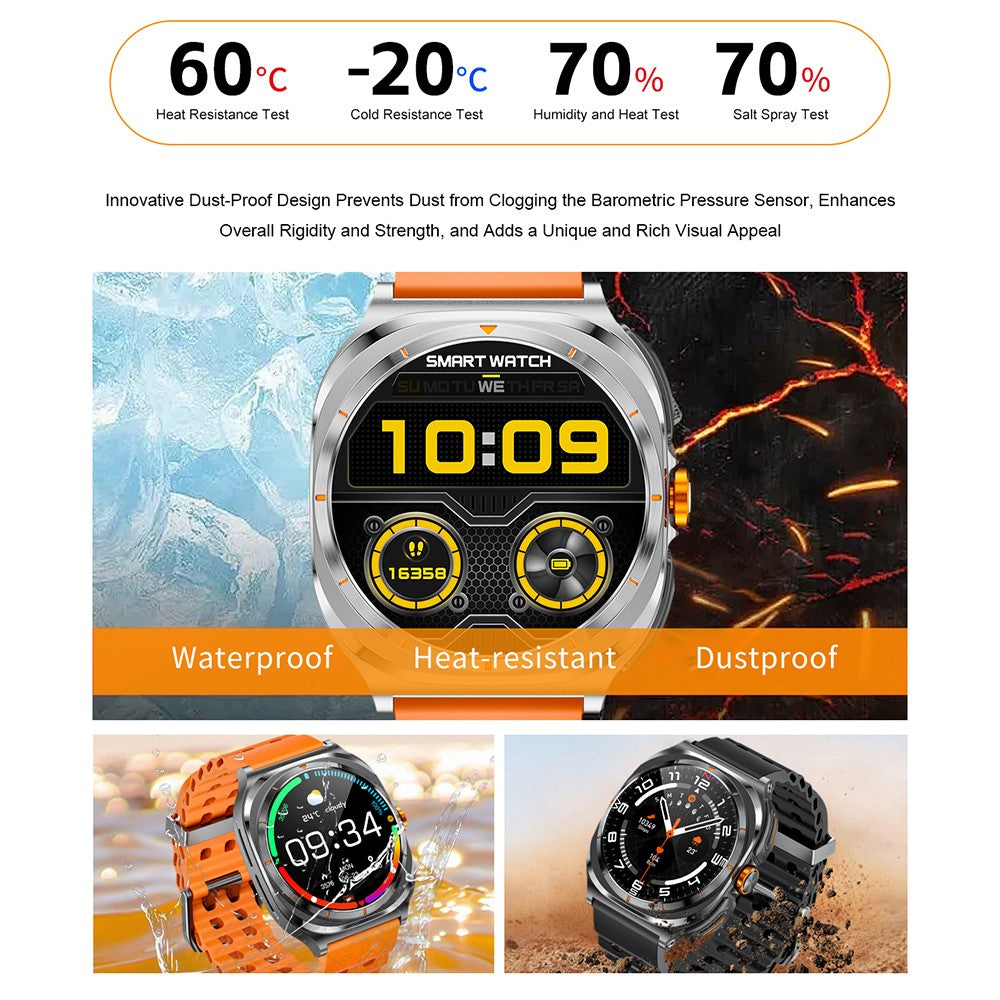 GT98 2 in 1 TWS Earphones 1.53 Inch HD Round Screen Waterproof Sport Smartwatch