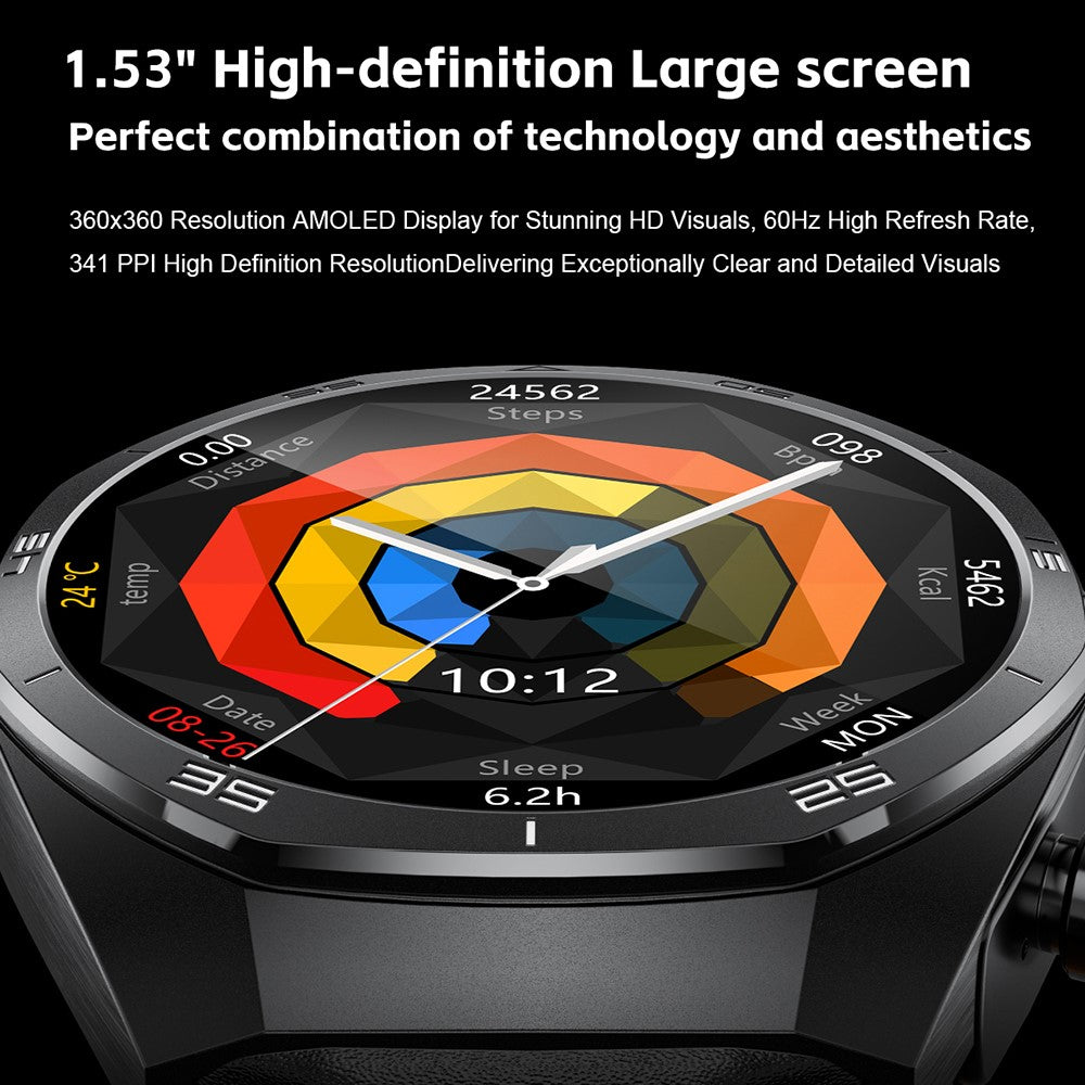 GT97 2 in 1 Bluetooth-compatible TWS Earphones 1.53 Inch Round Screen Heart Rate Monitor Smart Watch