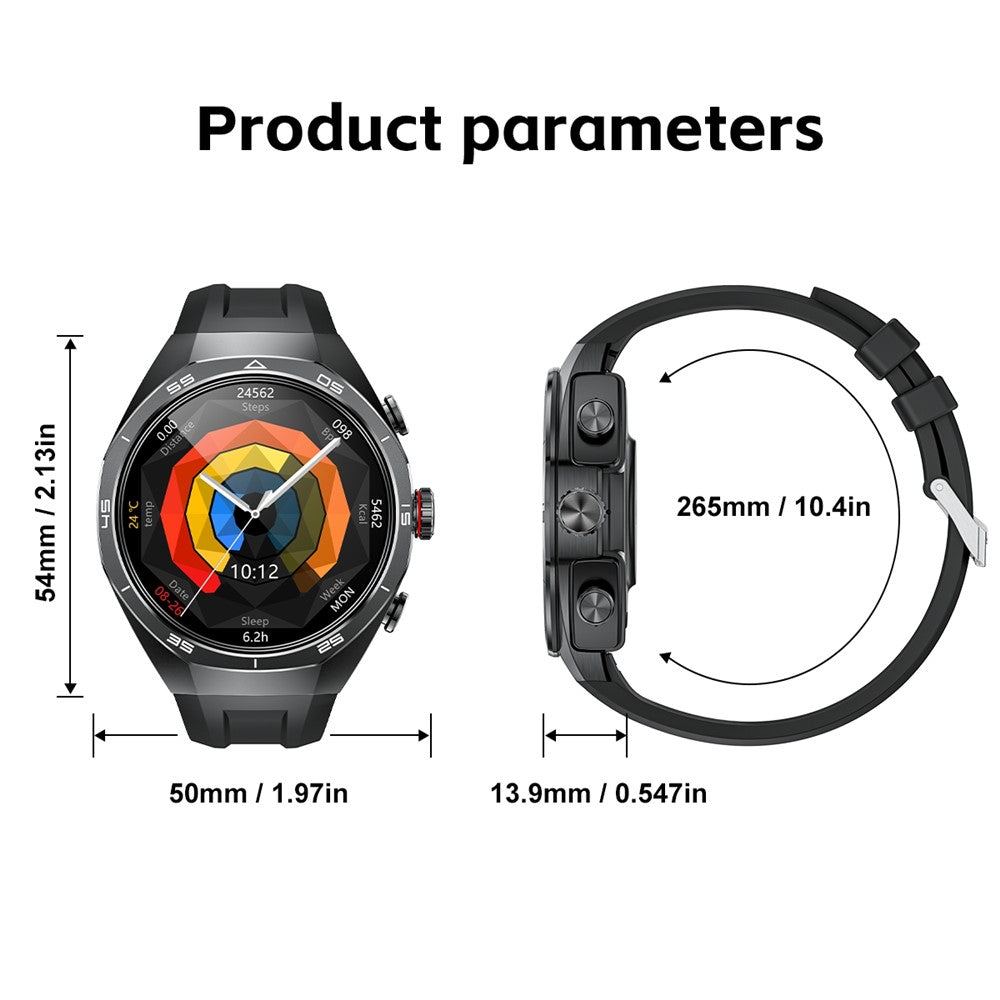 GT97 2 in 1 Bluetooth-compatible TWS Earphones 1.53 Inch Round Screen Heart Rate Monitor Smart Watch