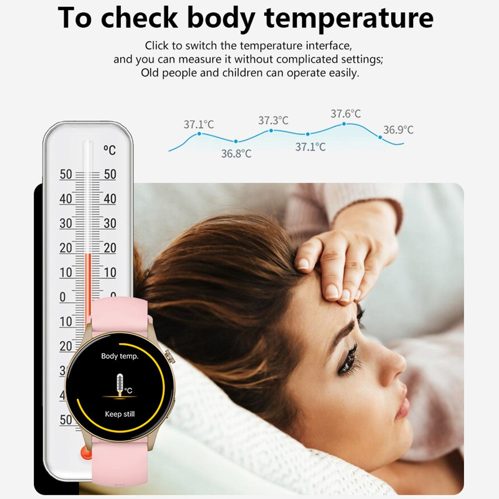 Y85 Smart Watch AMOLED Display Bluetooth-compatible Calling Temperature Blood Pressure Sleep Monitor Watch