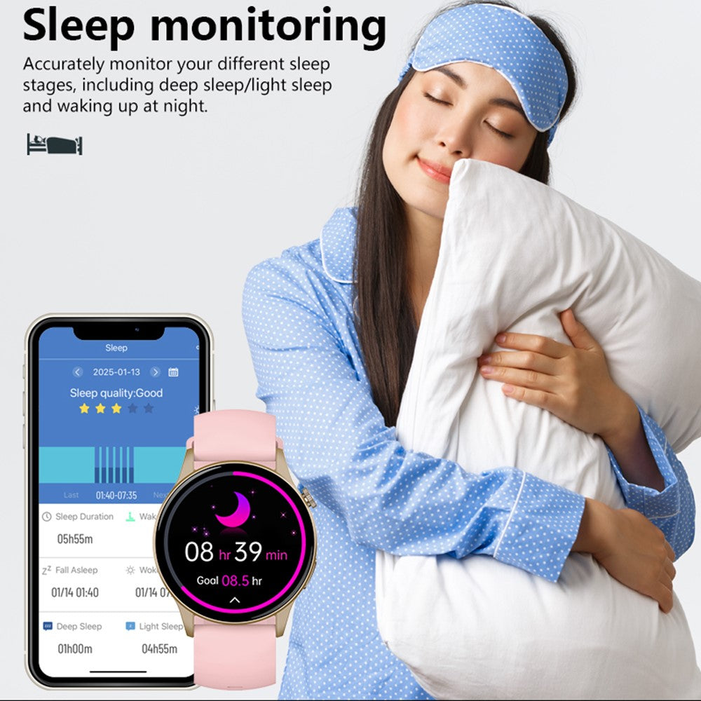 Y85 Smart Watch AMOLED Display Bluetooth-compatible Calling Temperature Blood Pressure Sleep Monitor Watch