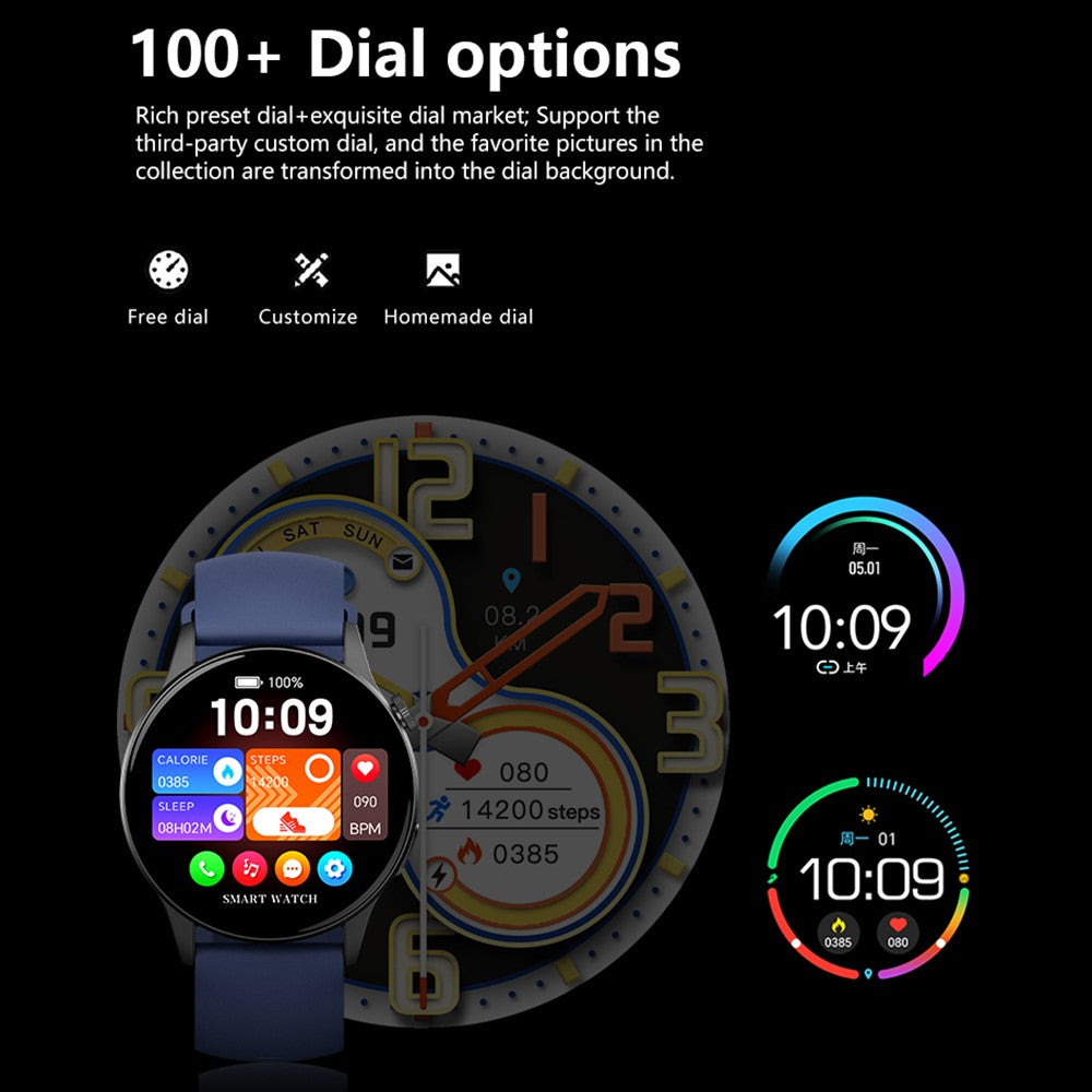 Y85 Smart Watch AMOLED Display Bluetooth-compatible Calling Temperature Blood Pressure Sleep Monitor Watch