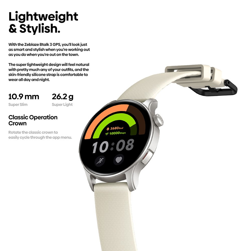 ZEBLAZE Btalk 3 GPS Smart Watch 1.43 Inch AMOLED Screen Outdoor Sports Tracker Health Monitor