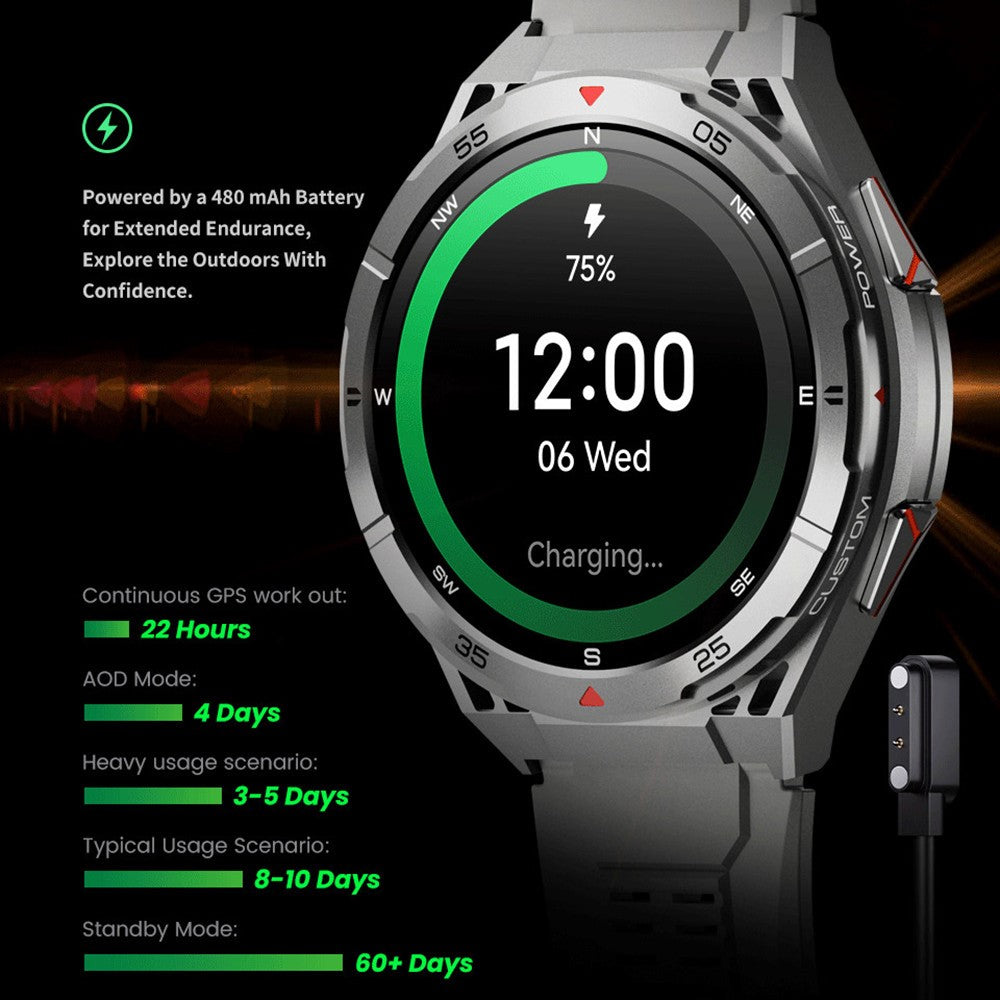 X2B Multifunction GPS Smart Watch 3 ATM Waterproof Compass Altitude Barometer Fitness Tracker