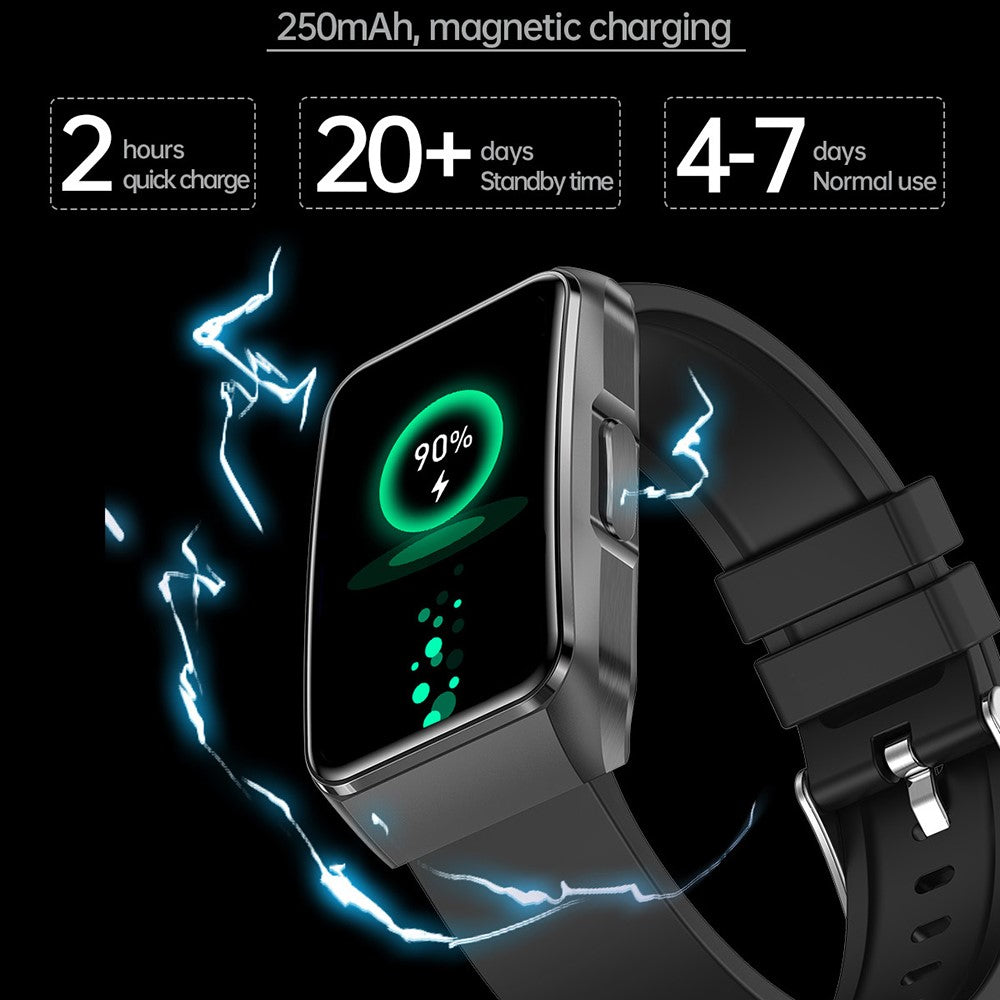 ET650 Silicone Strap Smart Bracelet Body Temperature Health Monitor Bluetooth-Compatible Call Smart Watch