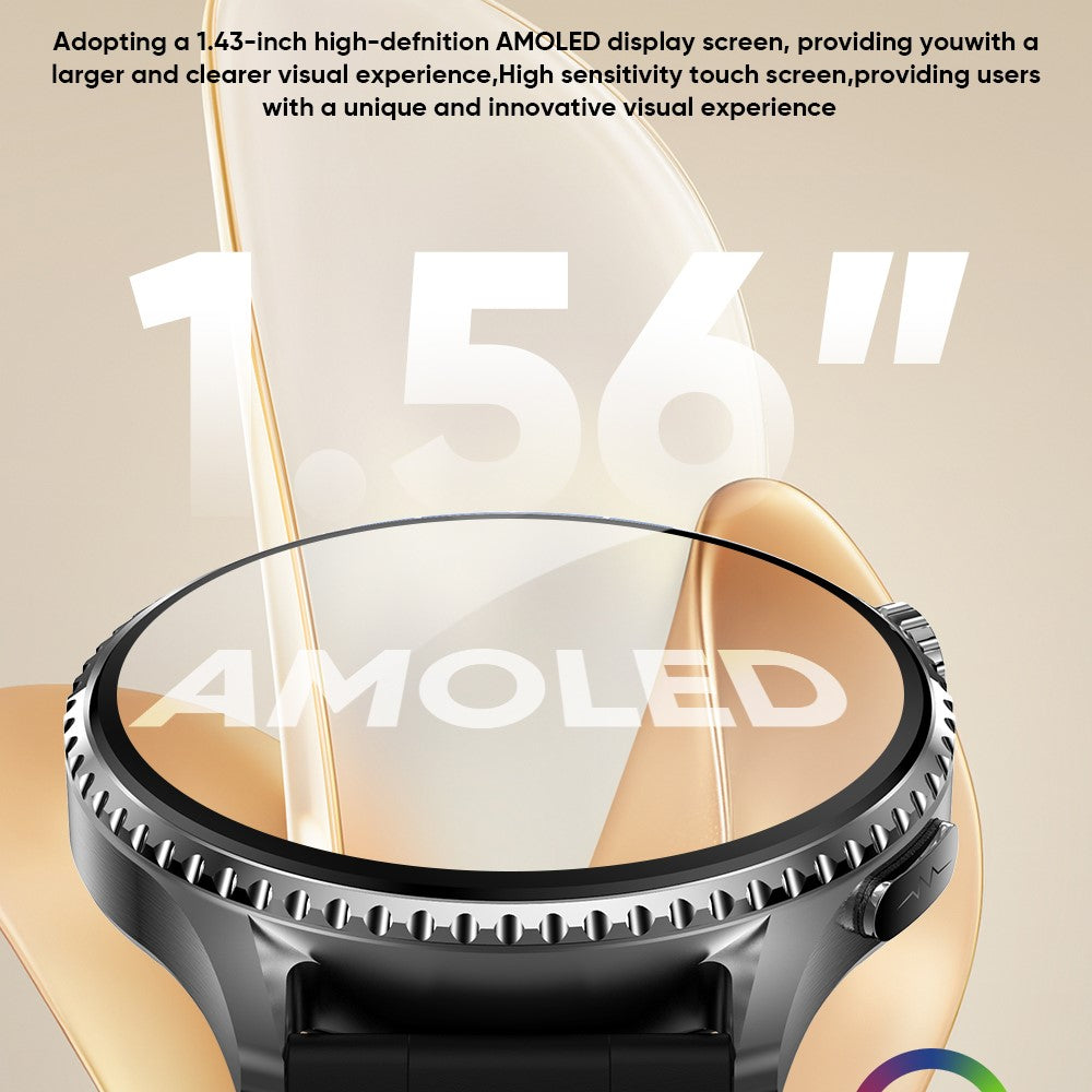 MT800 ECG Smart Watch 1.56 Inch AMOLED Curved Screen Bluetooth-Compatible Calling Heart Rate Monitor Watch