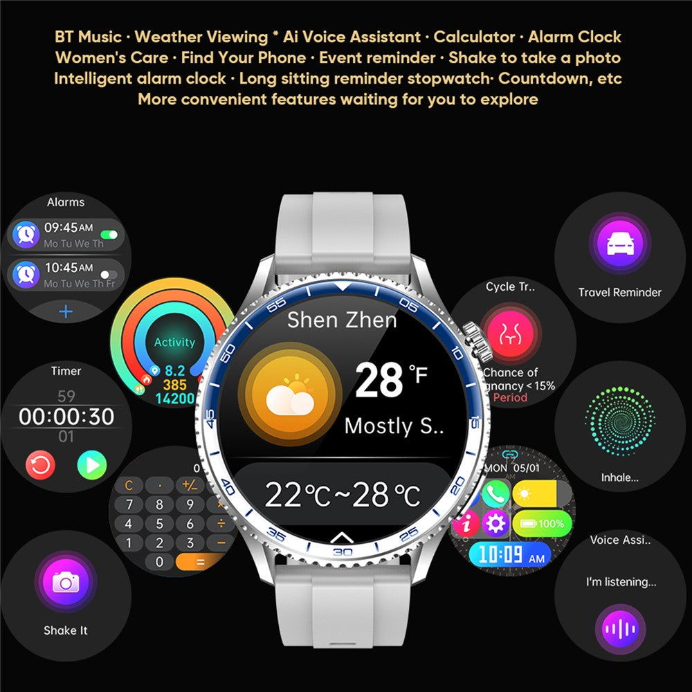 MT900 ECG Smart Watch 1.56 AMOLED Display Alipay Bluetooth-Compatible Calling Health Monitor Sport Watch