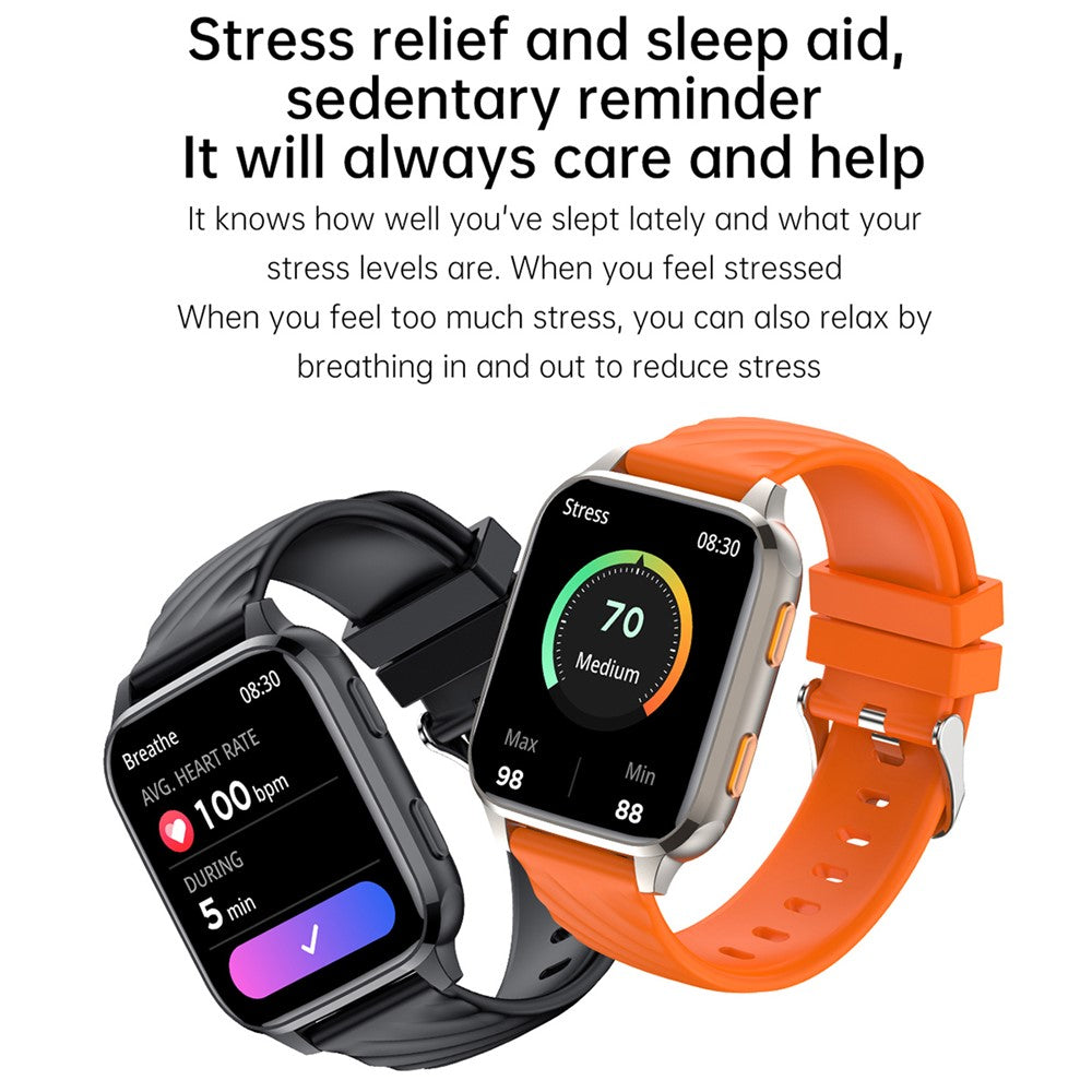 FW12 1.85 Inch Smart Watch Heart Rate Blood Oxygen Monitor Bluetooth-Compatible Call Health Tracker