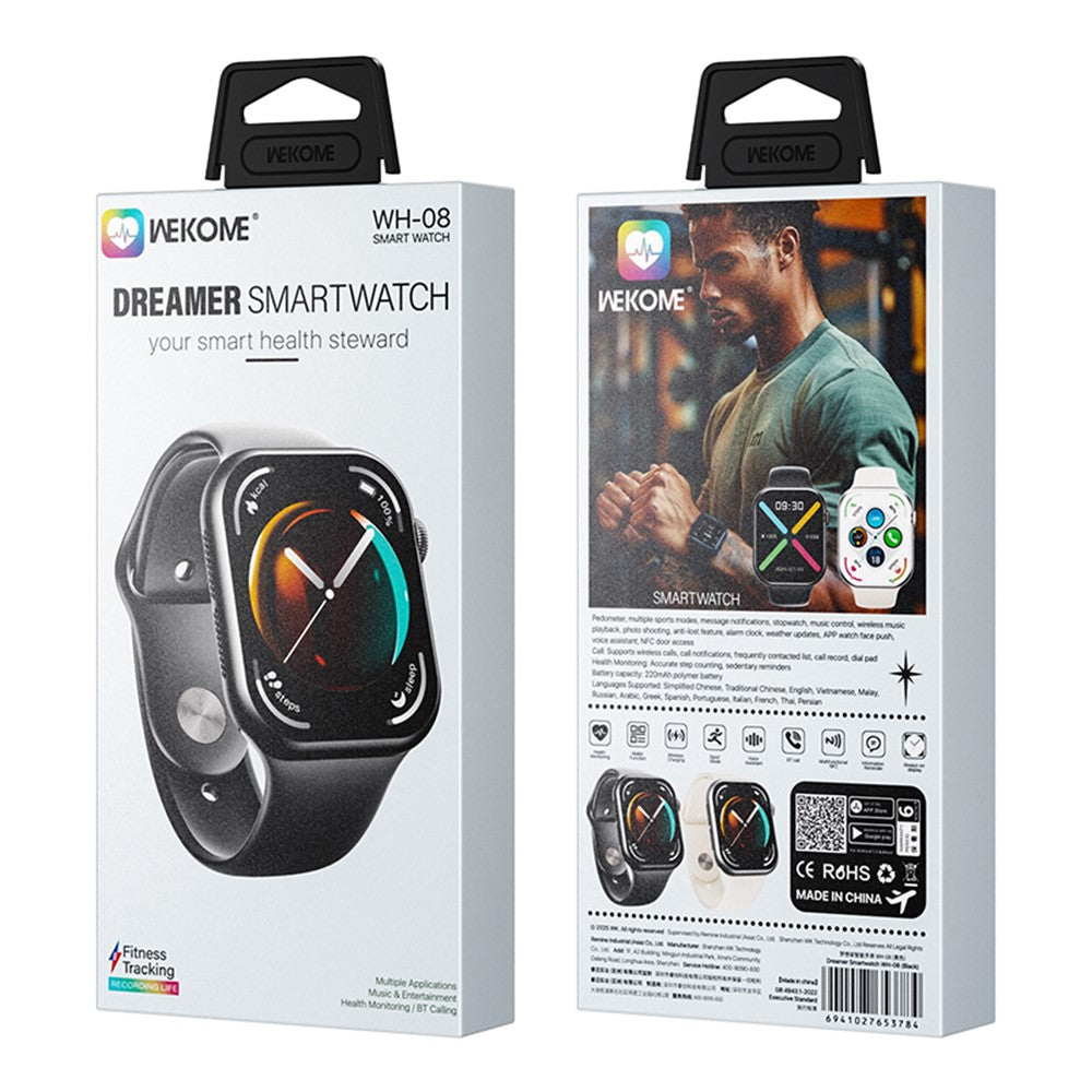 WEKOME WH-08 Smart Watch BT 5.4 2.01 Inch HD Screen Health Monitor Multi-Language Support NFC