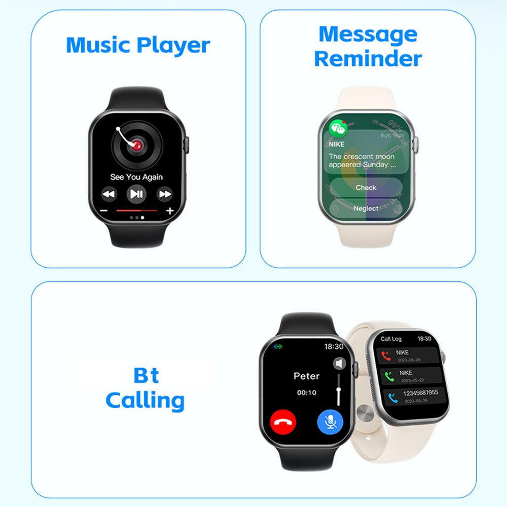 WEKOME WH-08 Smart Watch BT 5.4 2.01 Inch HD Screen Health Monitor Multi-Language Support NFC