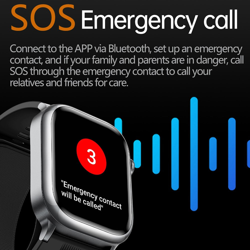 TK66 Smart Watch Blood Pressure ECG Health Monitor Bluetooth-Compatible Calling SOS Emergency Alert Watch