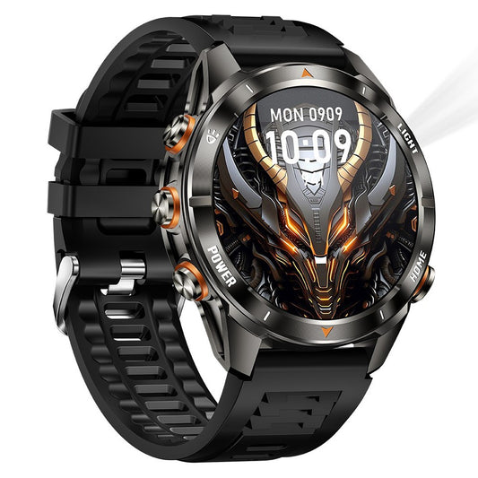 KT80 Outdoor Sports Smart Watch 3ATM Waterproof Bluetooth-Compatible Calling Wristwatch with Flashlight