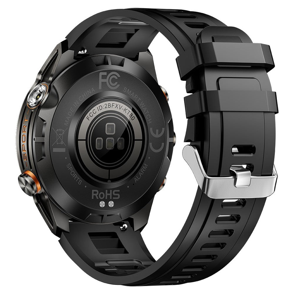 KT80 Outdoor Sports Smart Watch 3ATM Waterproof Bluetooth-Compatible Calling Wristwatch with Flashlight
