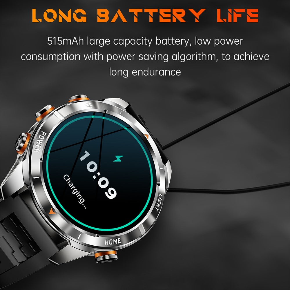 KT80 Outdoor Sports Smart Watch 3ATM Waterproof Bluetooth-Compatible Calling Wristwatch with Flashlight