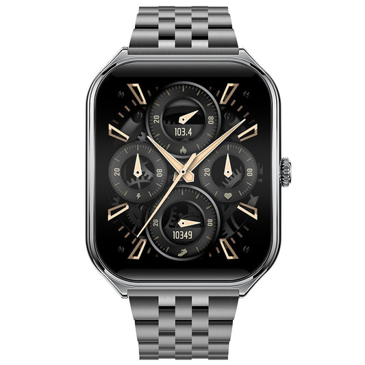 MT61 Ultra Thin Smart Watch 1.96 Inch AMOLED Curved Screen Bluetooth-Compatible Calling Health Monitor, Steel Strap