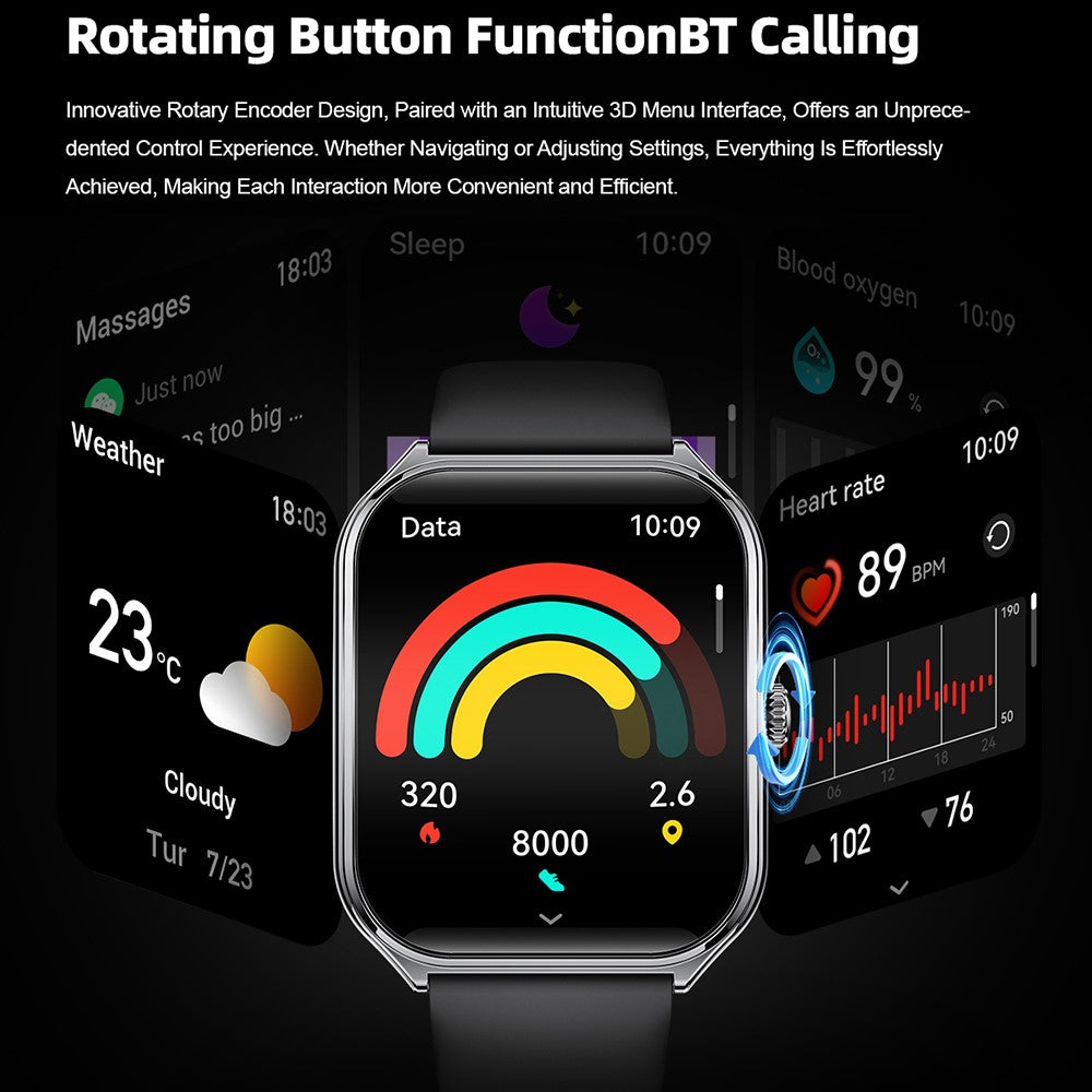 MT61 Ultra Thin Smart Watch 1.96 Inch AMOLED Curved Screen Bluetooth-Compatible Calling Health Monitor, Steel Strap