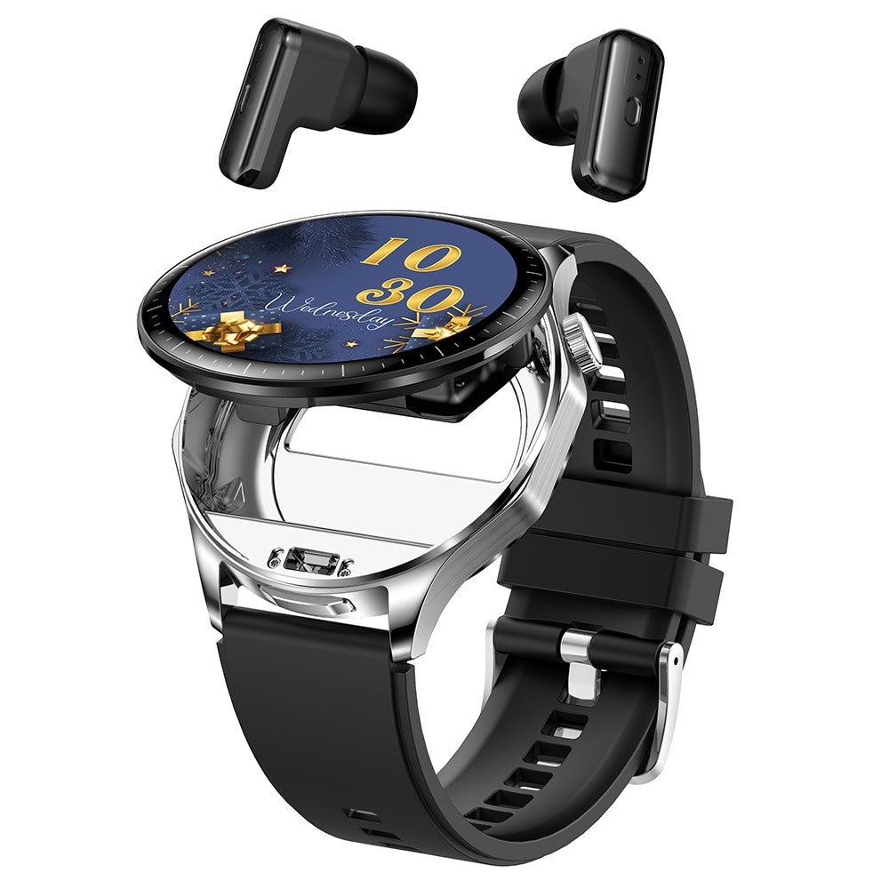 T98 2 In 1 Smart Watch with TWS Earbuds 1.43 Inch AMOLED Screen Bluetooth-Compatible Calling Wristwatch
