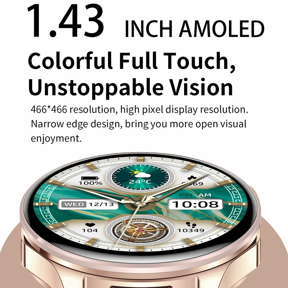 T98 Smart Watch with Built-In Earbuds AMOLED Round Screen Waterproof Bluetooth-Compatible Calling Watch