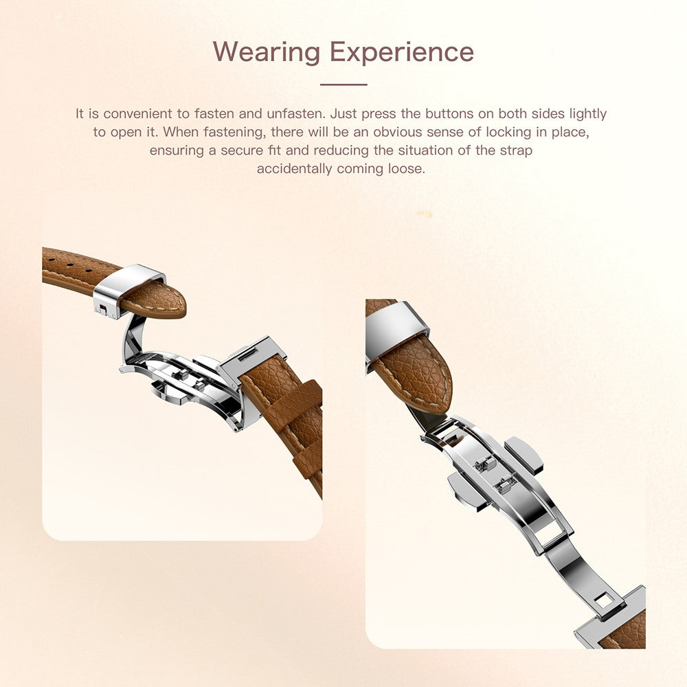 Dora T Smart Watch for Women Fitness Tracker IP68 Waterproof Heart Rate Monitor Smartwatch, Leather Band