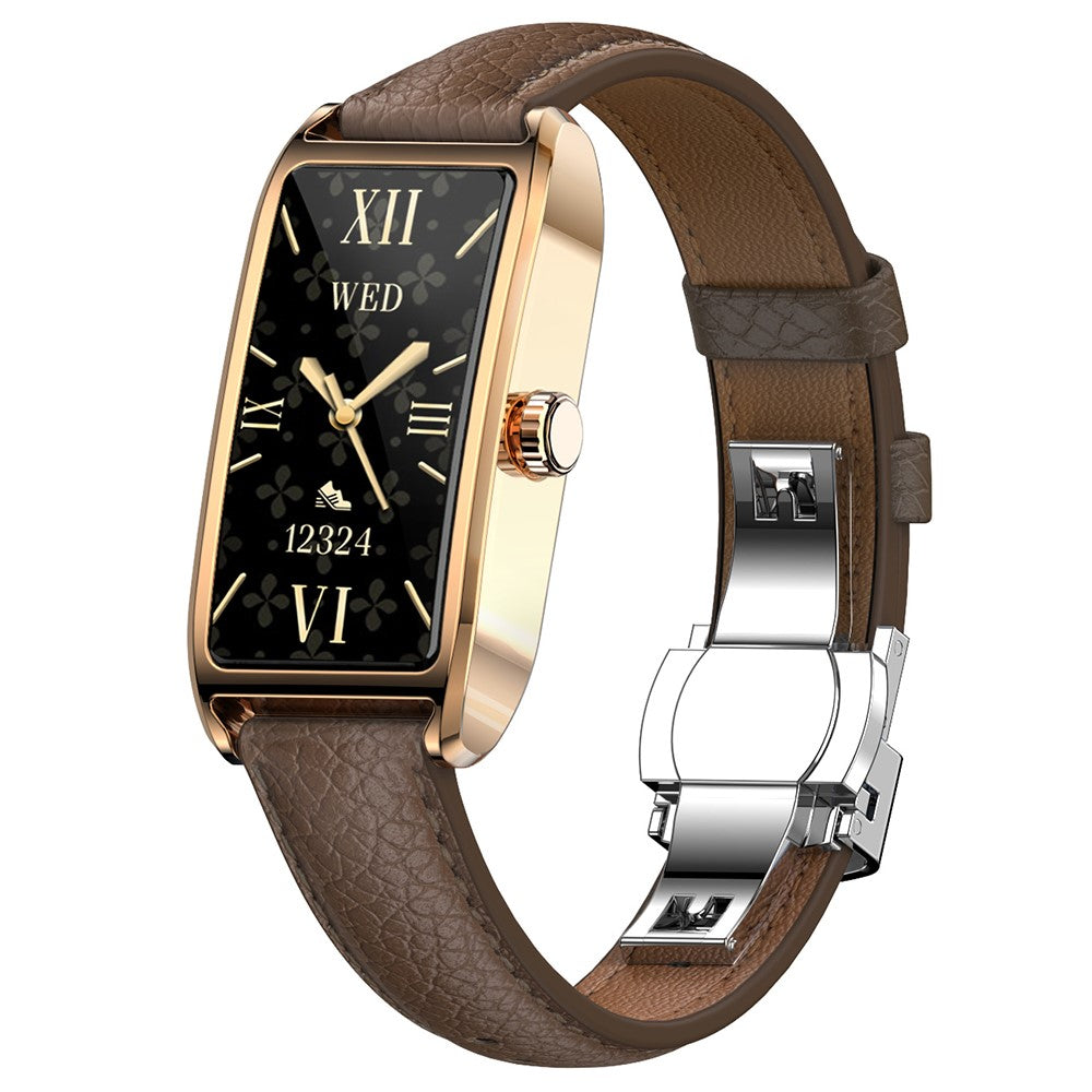 Dora T Smart Watch for Women Fitness Tracker IP68 Waterproof Heart Rate Monitor Smartwatch, Leather Band