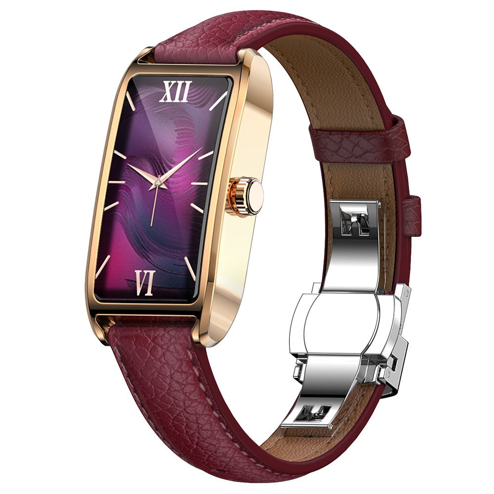Dora T Smart Watch for Women Fitness Tracker IP68 Waterproof Heart Rate Monitor Smartwatch, Leather Band
