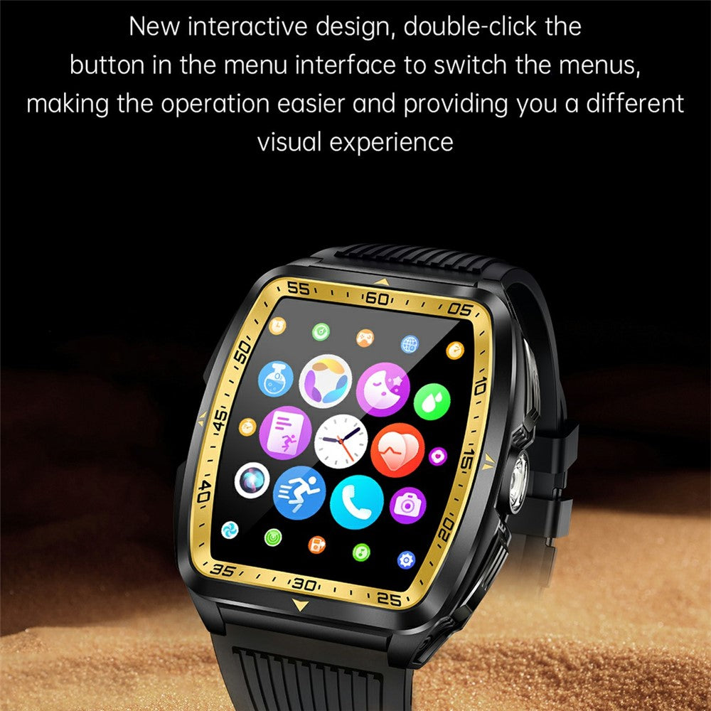 KT83 1.8 Inch Outdoor Smart Watch with Flashlight Health Monitor Bluetooth-Compatible Calling Wristwatch