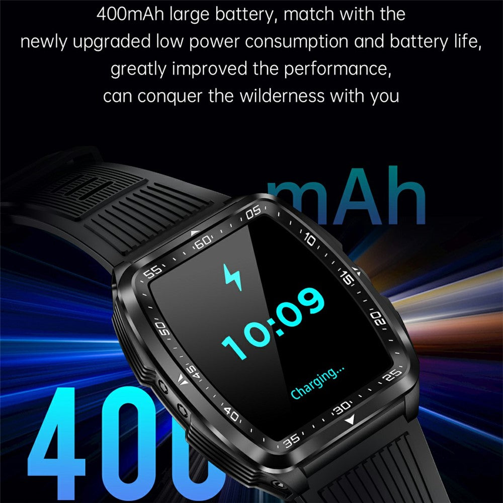 KT83 1.8 Inch Outdoor Smart Watch with Flashlight Health Monitor Bluetooth-Compatible Calling Wristwatch